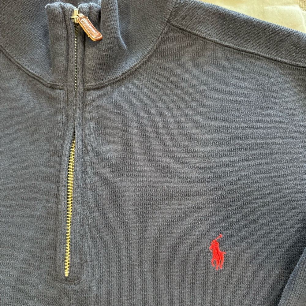 Ralph Lauren Polo Navy Half-Zip Pullover - Picture 3 of 5